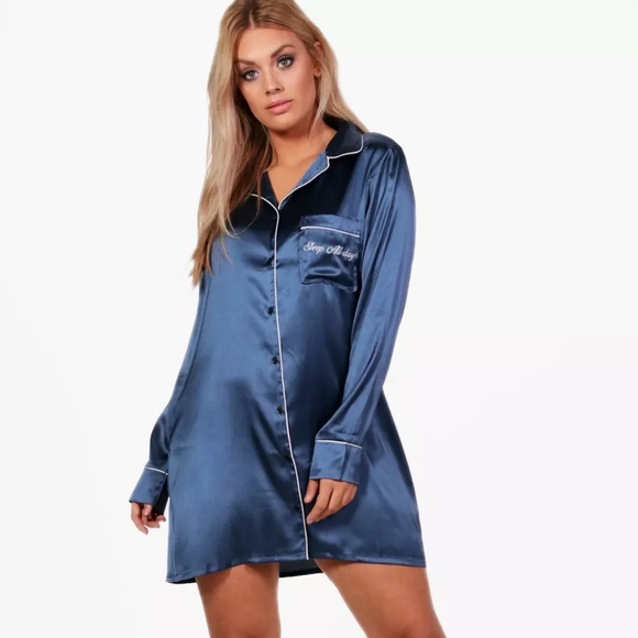 Boohoo Plus Other - Boohoo Sleep All Day Satin Nightgown